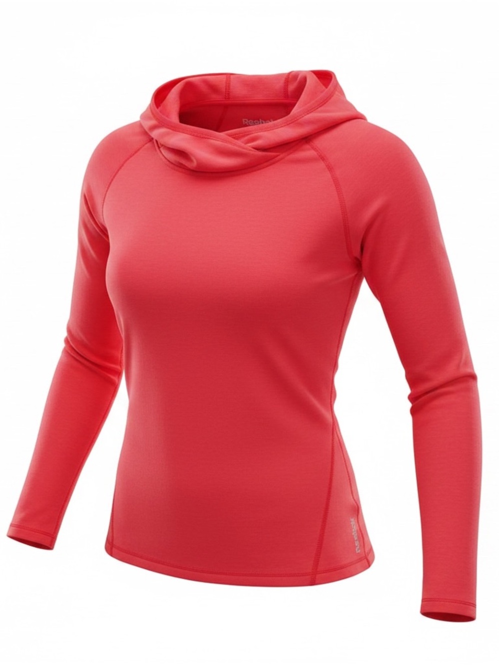 Reebok Coral/Salmon Long-Sleeve Hooded Performance Top